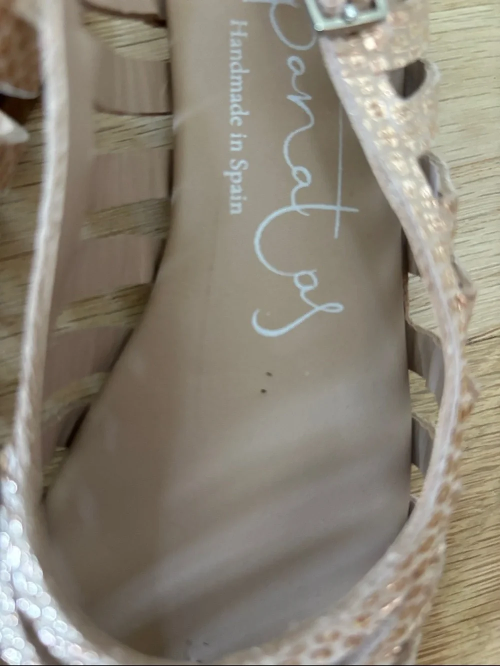Eli1957 Girls Strappy Rose Gold Leather Slingback Sandals